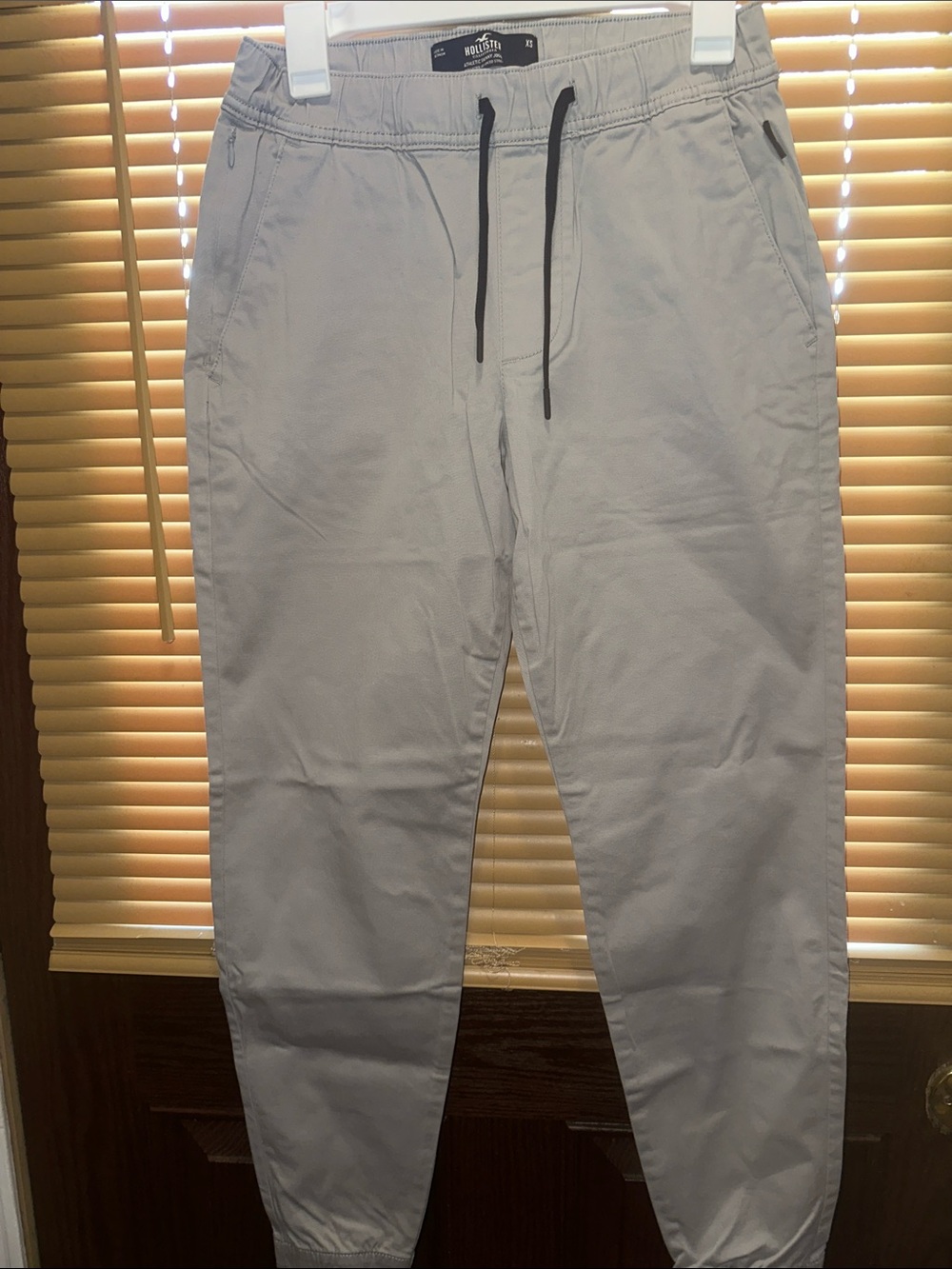 Hollister Light Gray Jogger Pants with Drawstring Waist